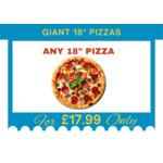 Giant 18" Pizzas 